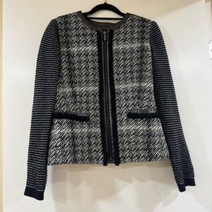 Max Mara Weekend Tweed Virgin Wool Jacket  Black & White Size US 10